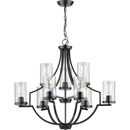 Progress Lighting Lassiter Collection Nine-Light Matte Black Chandelier (P400198-031)