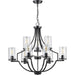 Progress Lighting Lassiter Collection Nine-Light Matte Black Chandelier (P400198-031)