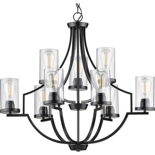 Progress Lighting Lassiter Collection Nine-Light Matte Black Chandelier (P400198-031)