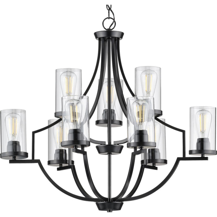 Progress Lighting Lassiter Collection Nine-Light Matte Black Chandelier (P400198-031)