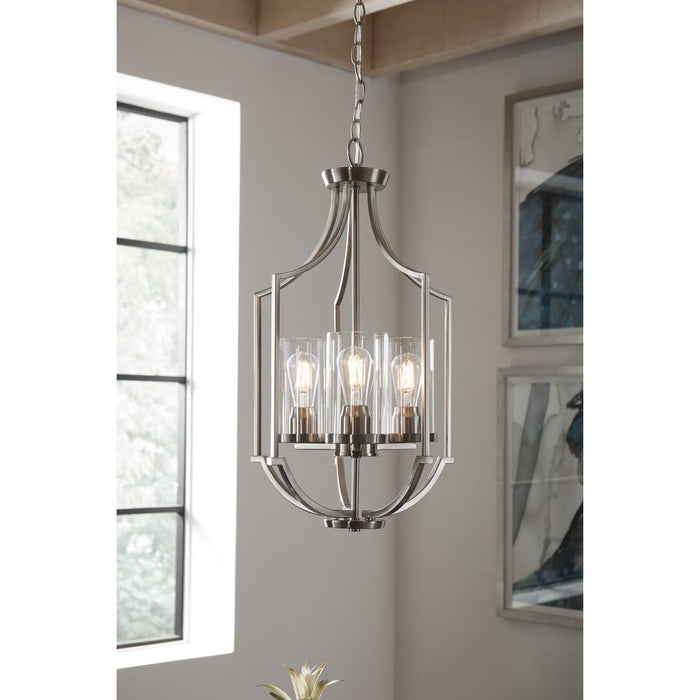 Progress Lighting Lassiter Collection Three-Light Brushed Nickel Foyer (P500209-009)