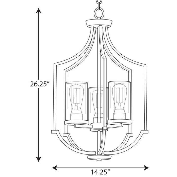 Progress Lighting Lassiter Collection Three-Light Matte Black Foyer (P500209-031)