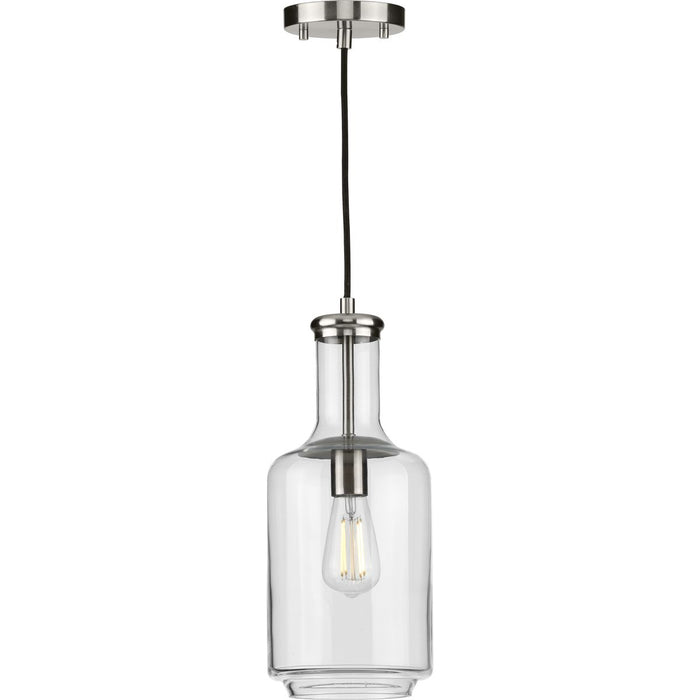 Progress Lighting Latrobe Collection Brushed Nickel One-Light Pendant (P500229-009)