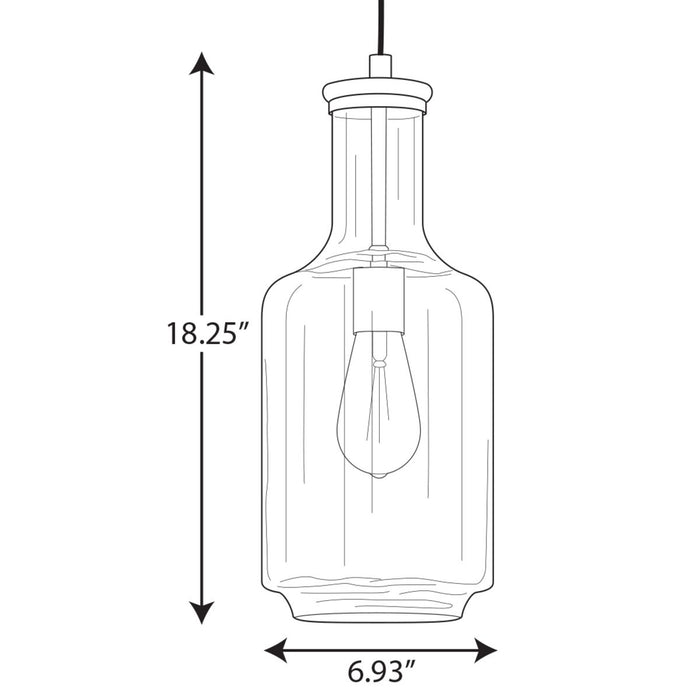 Progress Lighting Latrobe Collection Brushed Nickel One-Light Pendant (P500229-009)
