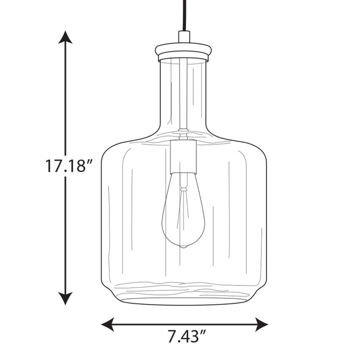 Progress Lighting Latrobe Collection Brushed Nickel One-Light Pendant (P500230-009)