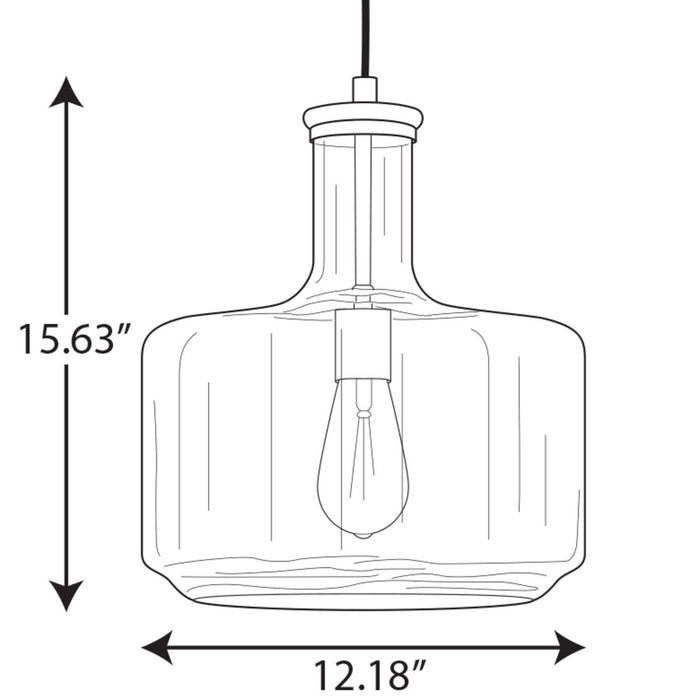 Progress Lighting Latrobe Collection Brushed Nickel One-Light Pendant (P500231-009)