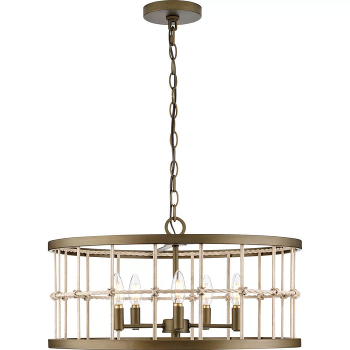 Progress Lighting Lattimore Collection 60W Five-Light Chandelier Aged Brass (P400320-161)