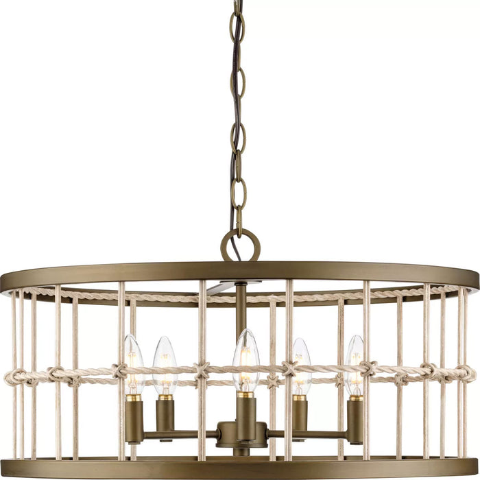 Progress Lighting Lattimore Collection 60W Five-Light Chandelier Aged Brass (P400320-161)