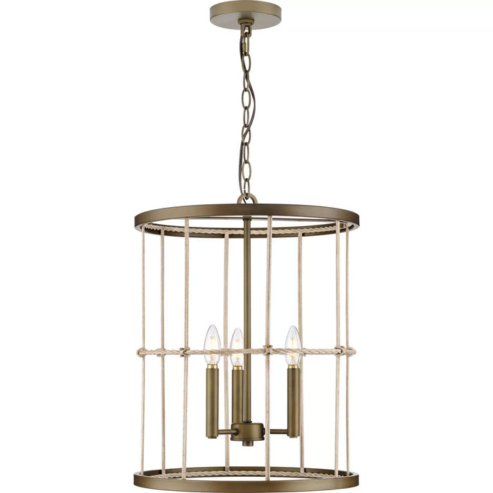 Progress Lighting Lattimore Collection 60W Three-Light Foyer Aged Brass (P500418-161)