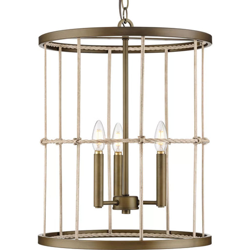 Progress Lighting Lattimore Collection 60W Three-Light Foyer Aged Brass (P500418-161)