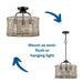 Progress Lighting Lavelle Collection 3 Light 60W Medium Base Semi-Flush Convertible Close To Ceiling Fixture (P350183-031)