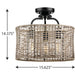 Progress Lighting Lavelle Collection 3 Light 60W Medium Base Semi-Flush Convertible Close To Ceiling Fixture (P350183-031)