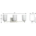 Progress Lighting League Collection 3 Light 100W Medium Base Bath And Vanity Fixture (P300343-009)