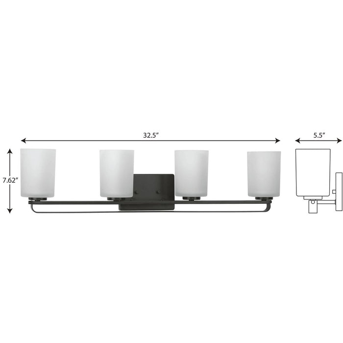 Progress Lighting League Collection 4 Light 100W Medium Base Bath And Vanity Fixture (P300344-31M)