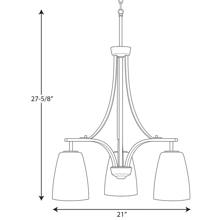 Progress Lighting Leap Collection Three-Light Chandelier (P400042-009)