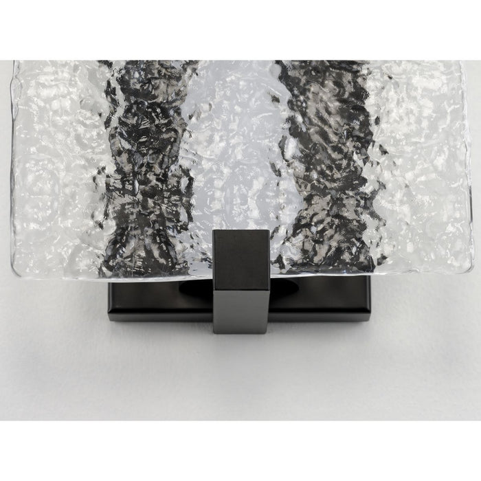 Progress Lighting LED Stone Glass Sconce Collection Black Ada Wall Sconce 3000K (P710080-031-30)