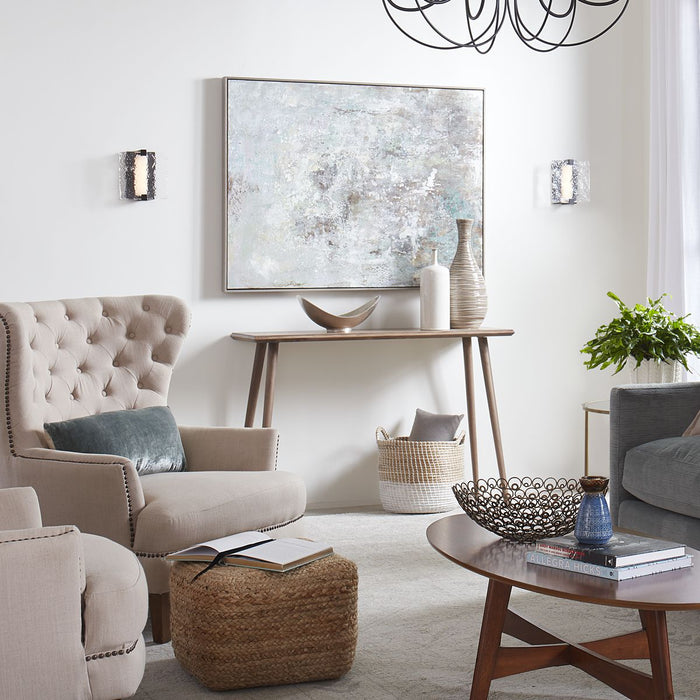 Progress Lighting LED Stone Glass Sconce Collection Black Ada Wall Sconce 3000K (P710080-031-30)