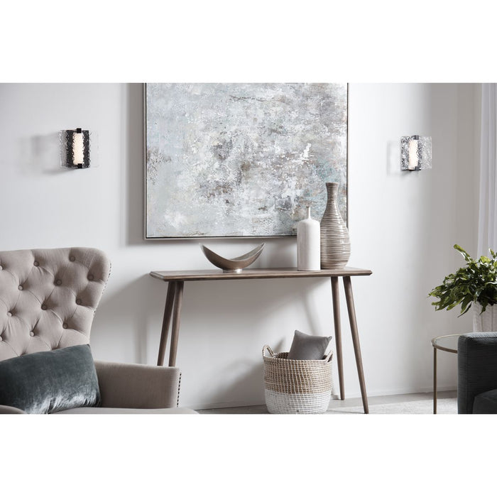 Progress Lighting LED Stone Glass Sconce Collection Black Ada Wall Sconce 3000K (P710080-031-30)