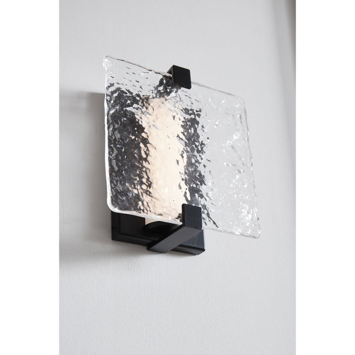 Progress Lighting LED Stone Glass Sconce Collection Black Ada Wall Sconce 3000K (P710080-031-30)
