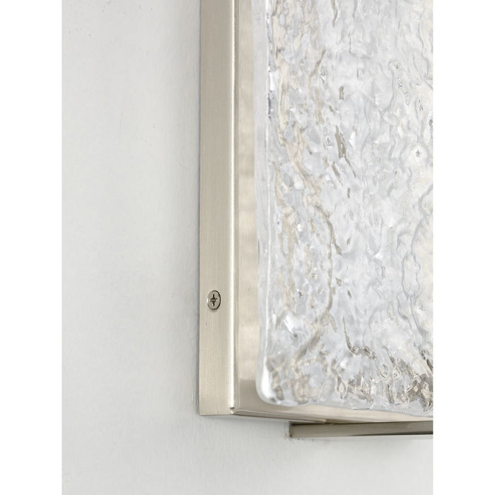 Progress Lighting LED Stone Glass Sconce Collection Brushed Nickel Ada Wall Sconce 3000K (P710080-009-30)