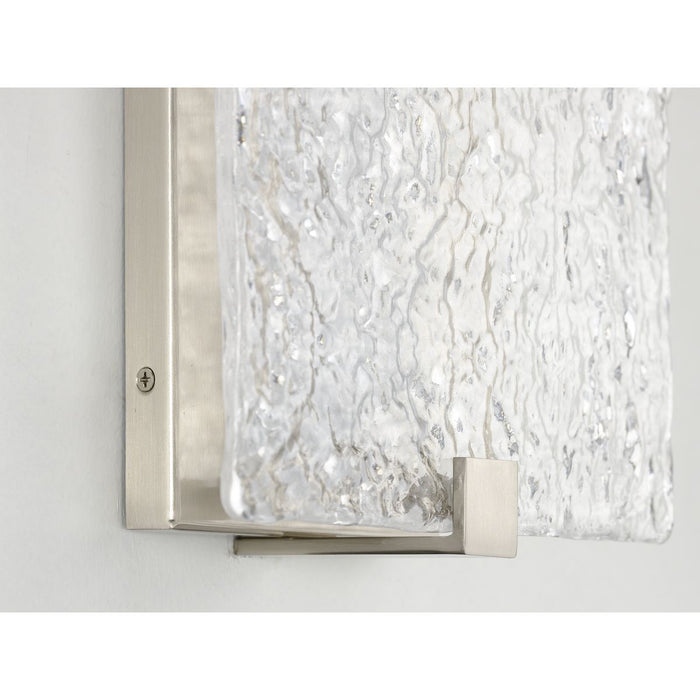 Progress Lighting LED Stone Glass Sconce Collection Brushed Nickel Ada Wall Sconce 3000K (P710080-009-30)