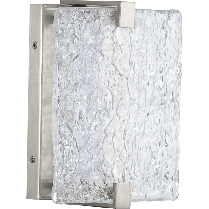 Progress Lighting LED Stone Glass Sconce Collection Brushed Nickel Ada Wall Sconce 3000K (P710080-009-30)