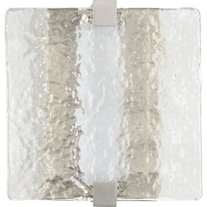 Progress Lighting LED Stone Glass Sconce Collection Brushed Nickel Ada Wall Sconce 3000K (P710080-009-30)