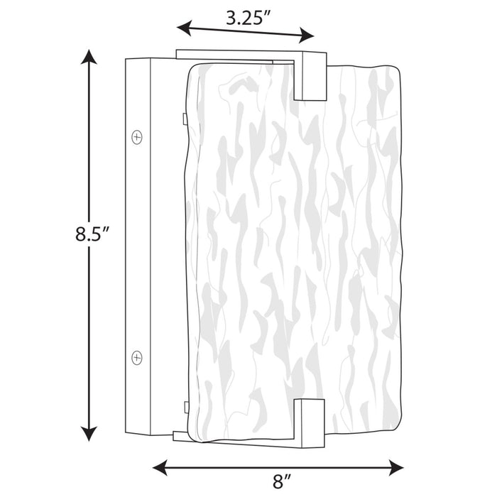 Progress Lighting LED Stone Glass Sconce Collection Brushed Nickel Ada Wall Sconce 3000K (P710080-009-30)