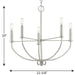 Progress Lighting Leyden Collection 5 Light 60W Candelabra Base Chandelier (P400202-009)