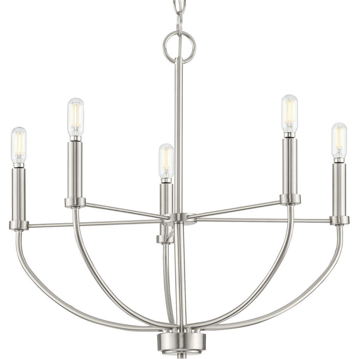 Progress Lighting Leyden Collection 5 Light 60W Candelabra Base Chandelier (P400202-009)