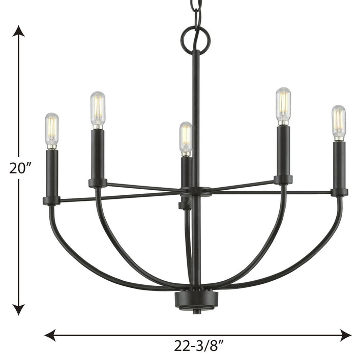 Progress Lighting Leyden Collection 5 Light 60W Candelabra Base Chandelier (P400202-031)