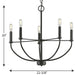 Progress Lighting Leyden Collection 5 Light 60W Candelabra Base Chandelier (P400202-031)