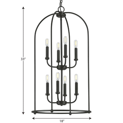 Progress Lighting Leyden Collection 8 Light 60W Medium Base Hall And Foyer Fixture (P500303-031)