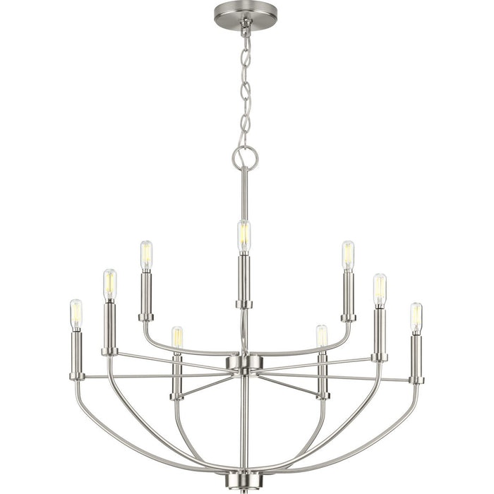 Progress Lighting Leyden Collection 9 Light 60W Candelabra Base Chandelier (P400228-009)