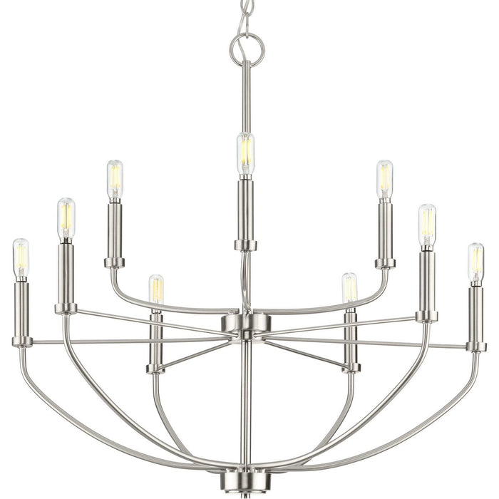Progress Lighting Leyden Collection 9 Light 60W Candelabra Base Chandelier (P400228-009)