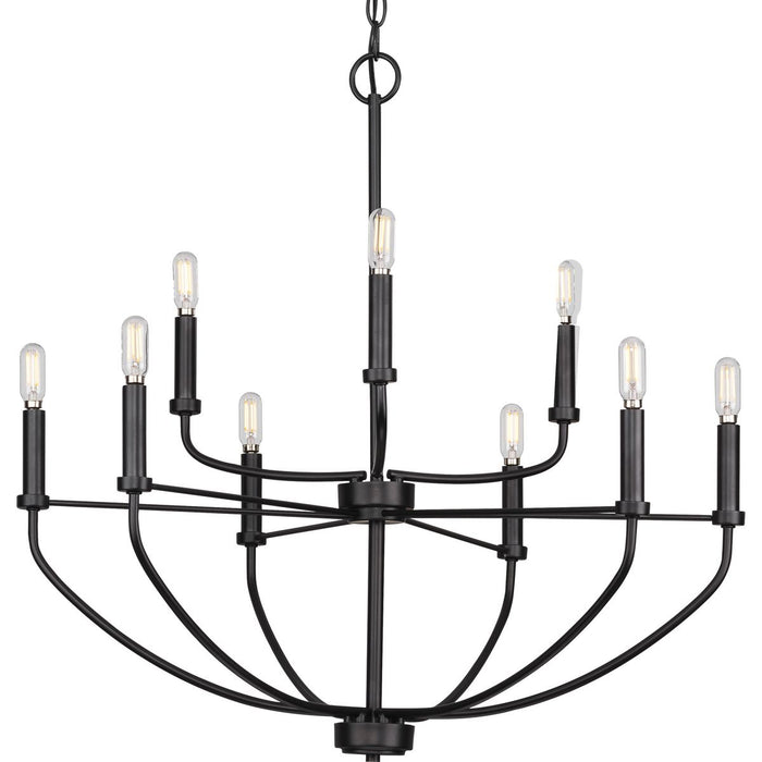 Progress Lighting Leyden Collection 9 Light 60W Candelabra Base Chandelier (P400228-031)