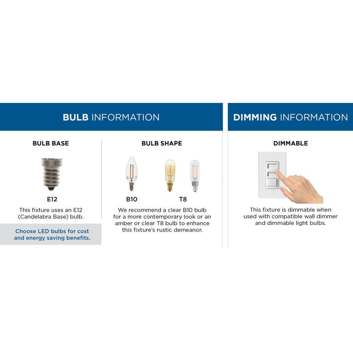 Progress Lighting Lowery Collection 1 Light 60W Candelabra Base Wall Sconce (P710100-031)