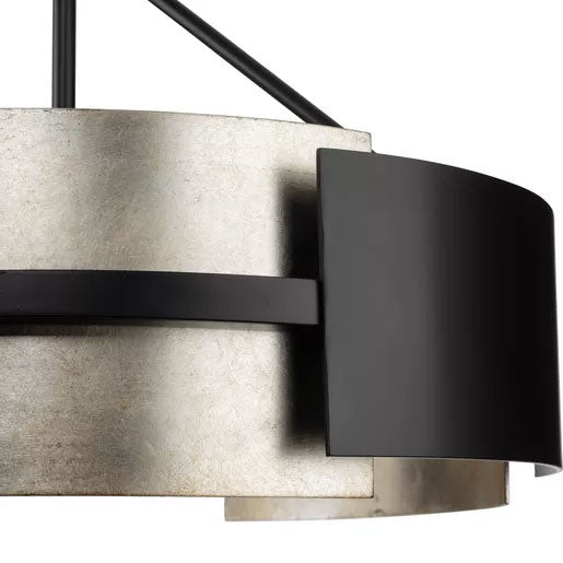 Progress Lighting Lowery Collection 60W Three-Light Semi-Flush Mount Fixture Convertible Matte Black (P350203-31M)