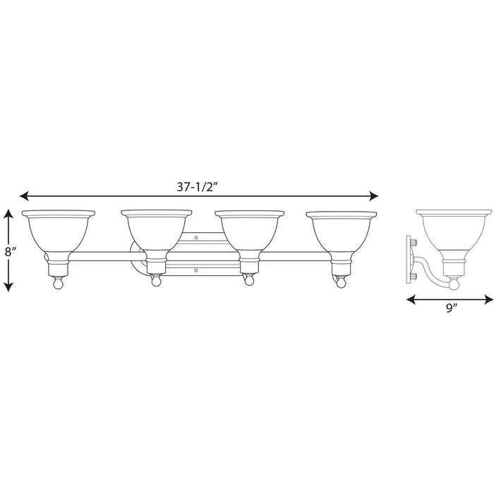 Progress Lighting Madison Collection Four-Light Bath And Vanity (P3164-09)