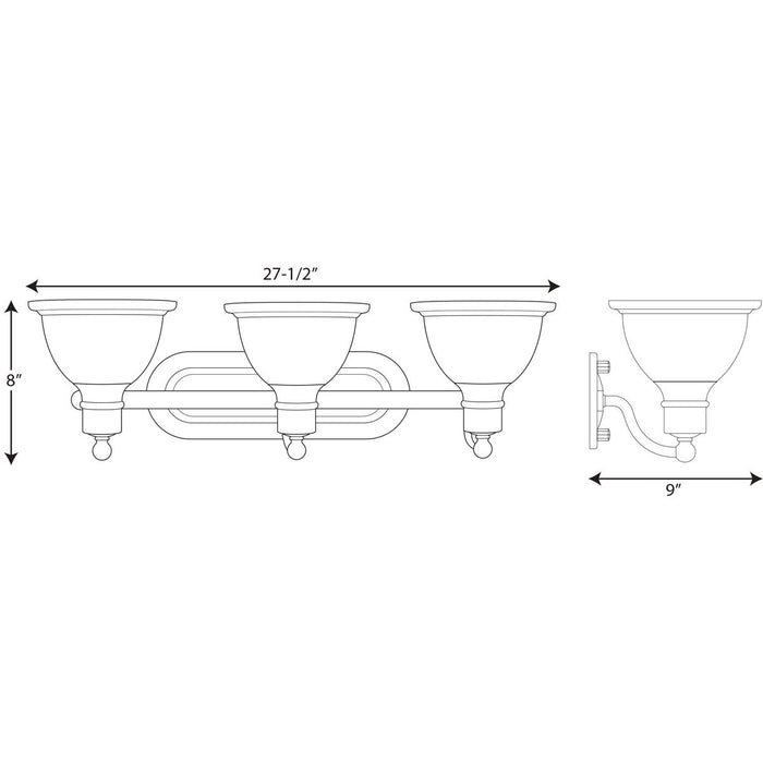 Progress Lighting Madison Collection Three-Light Bath And Vanity (P3163-15)