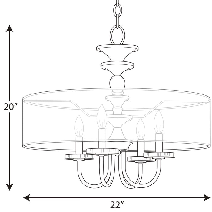 Progress Lighting Marche Foot Collection Four-Light Pendant (P500043-104)