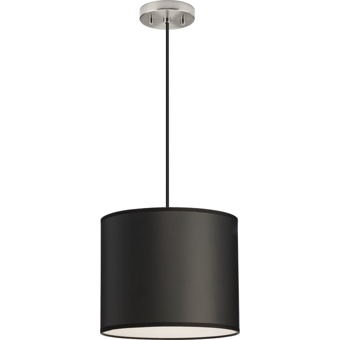 Progress Lighting Markor Collection 100W One-Light Drum Pendant Black Parchment (P500386-193)