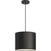 Progress Lighting Markor Collection 100W One-Light Drum Pendant Black Parchment (P500386-193)