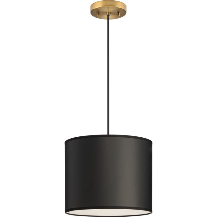 Progress Lighting Markor Collection 100W One-Light Drum Pendant Black Parchment (P500386-193)