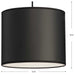 Progress Lighting Markor Collection 100W One-Light Drum Pendant Black Parchment (P500386-193)