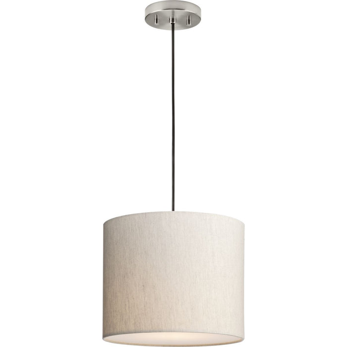 Progress Lighting Markor Collection 100W One-Light Drum Pendant Ecru Linen (P500386-194)