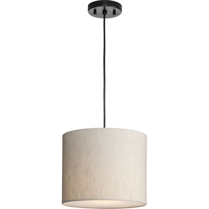 Progress Lighting Markor Collection 100W One-Light Drum Pendant Ecru Linen (P500386-194)