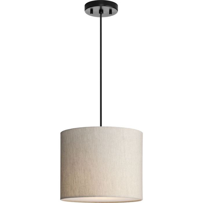 Progress Lighting Markor Collection 100W One-Light Drum Pendant Ecru Linen (P500386-194)