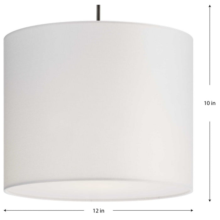 Progress Lighting Markor Collection 100W One-Light Drum Pendant White Linen (P500386-195)