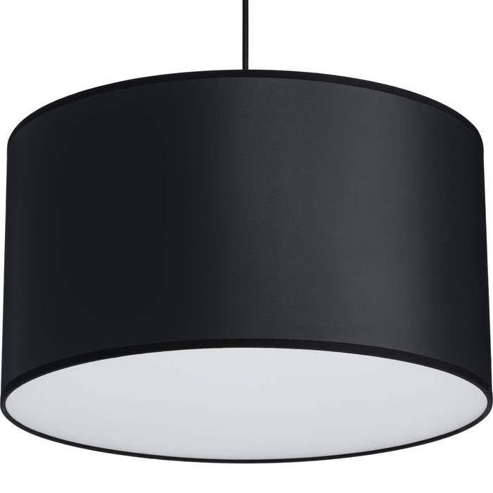 Progress Lighting Markor Collection 60W Three-Light Drum Pendant Black Parchment (P500387-193)